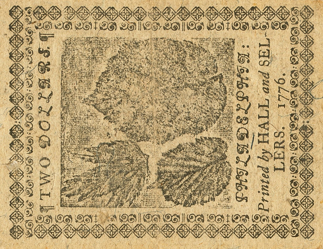 Back of United States pS139: 2 Dollars from 1776