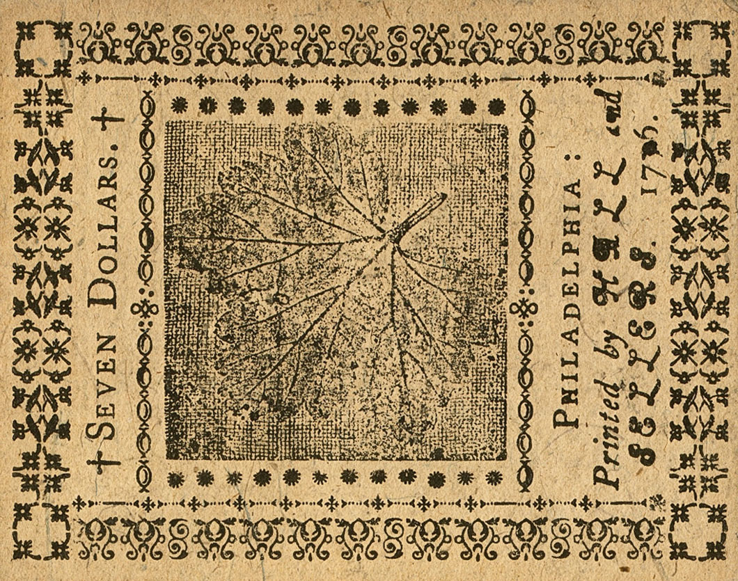Back of United States pS144: 7 Dollars from 1776