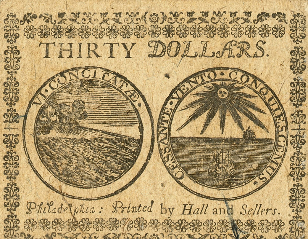Back of United States pS146: 30 Dollars from 1776