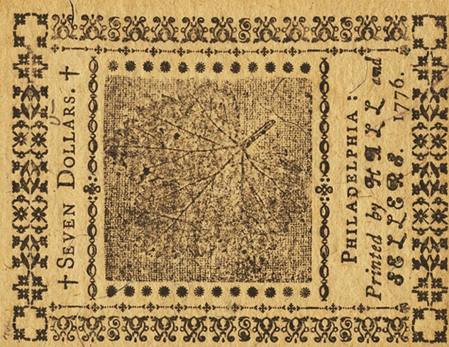 Back of United States pS152: 7 Dollars from 1776
