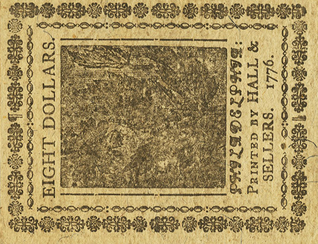 Back of United States pS153: 8 Dollars from 1776
