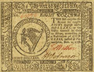 pS153 from United States: 8 Dollars from 1776
