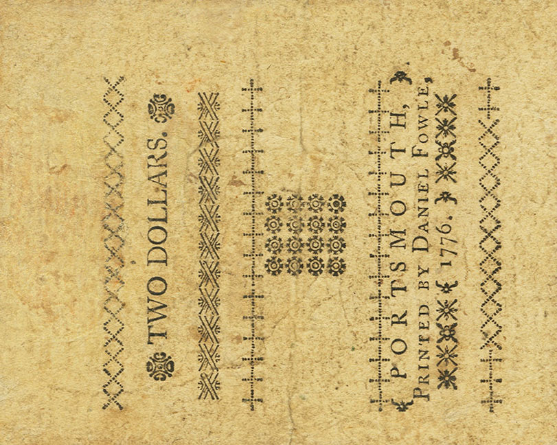 Back of United States pS1618: 2 Dollars from 1776