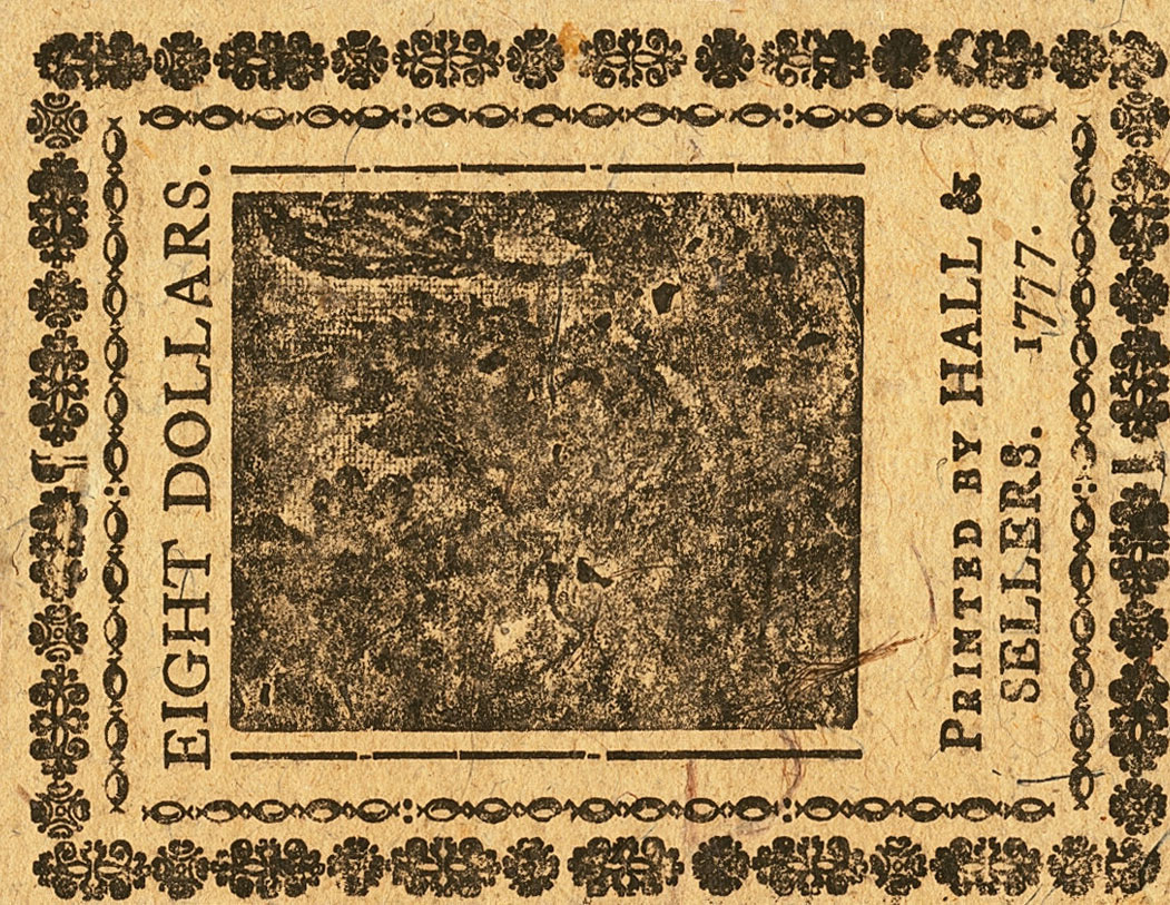 Back of United States pS161: 8 Dollars from 1777