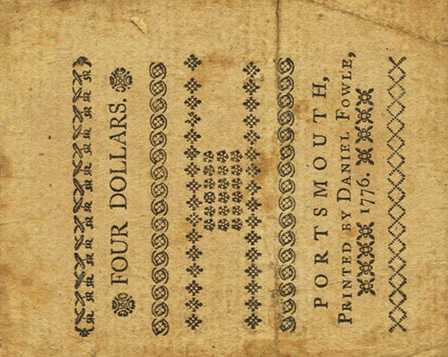 Back of United States pS1620: 4 Dollars from 1776