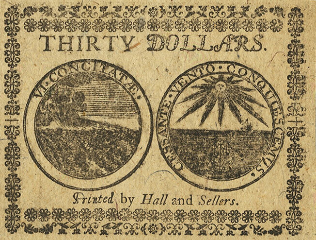 Back of United States pS162: 30 Dollars from 1777
