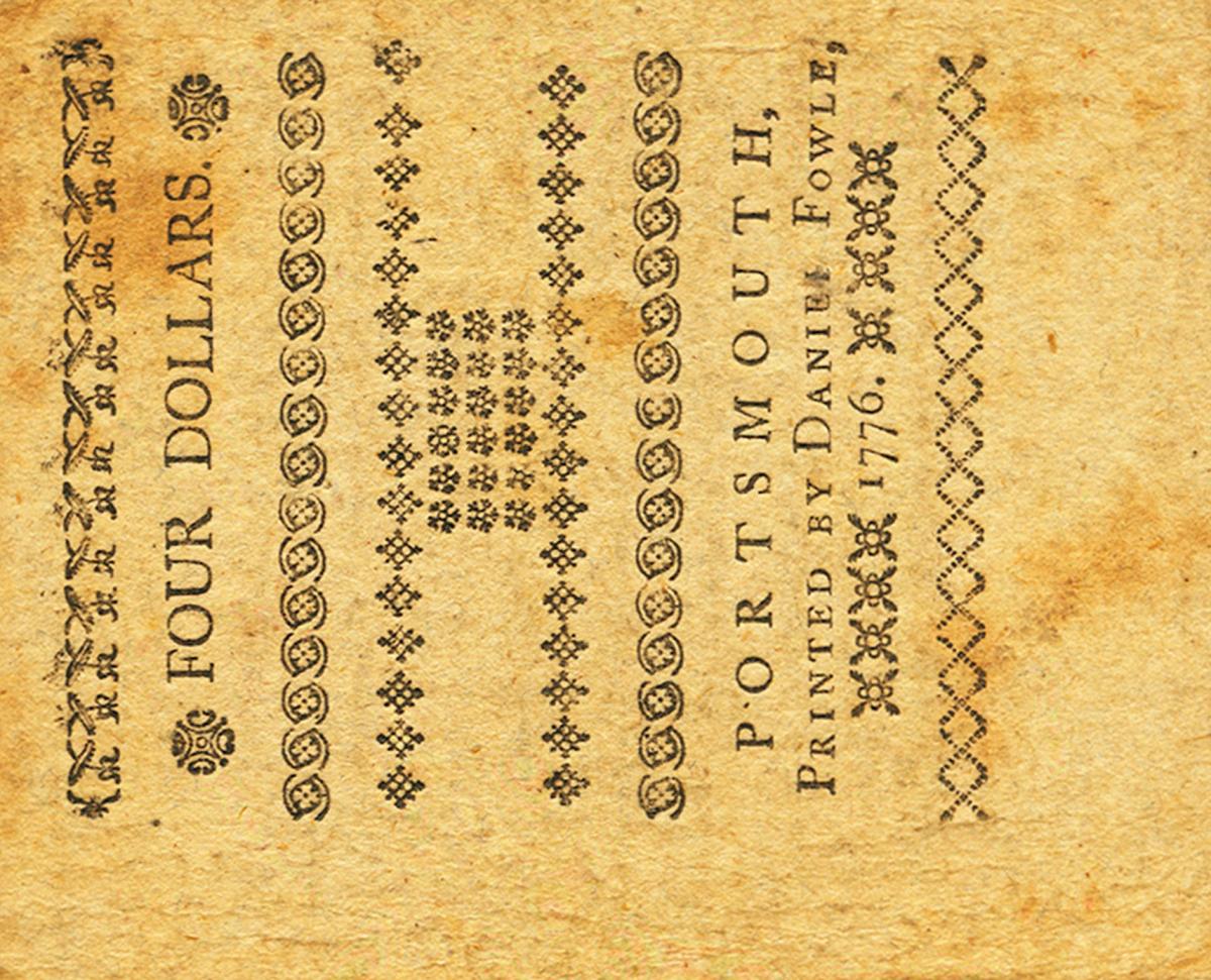 Back of United States pS1636: 4 Dollars from 1776