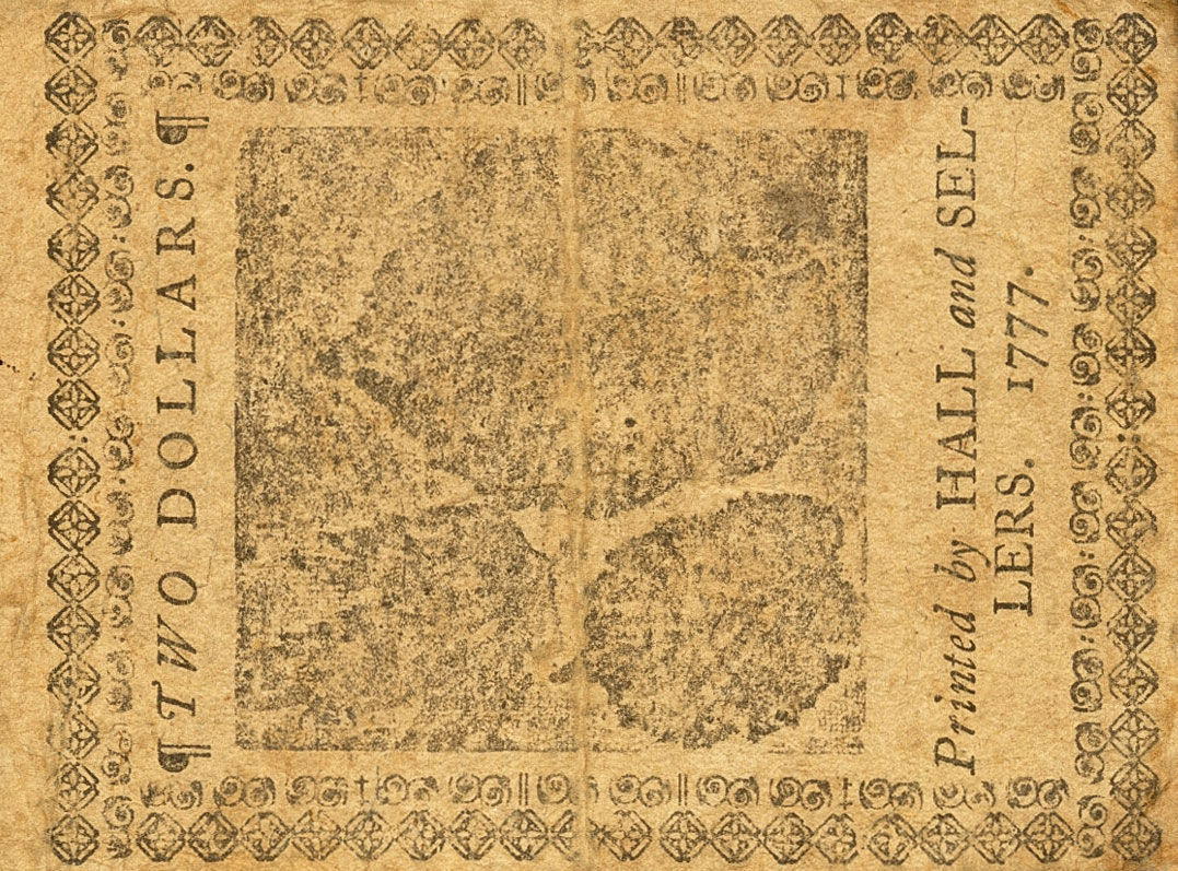 Back of United States pS163: 2 Dollars from 1777