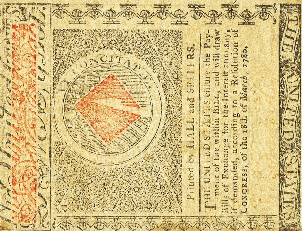 Back of United States pS1647: 20 Dollars from 1780