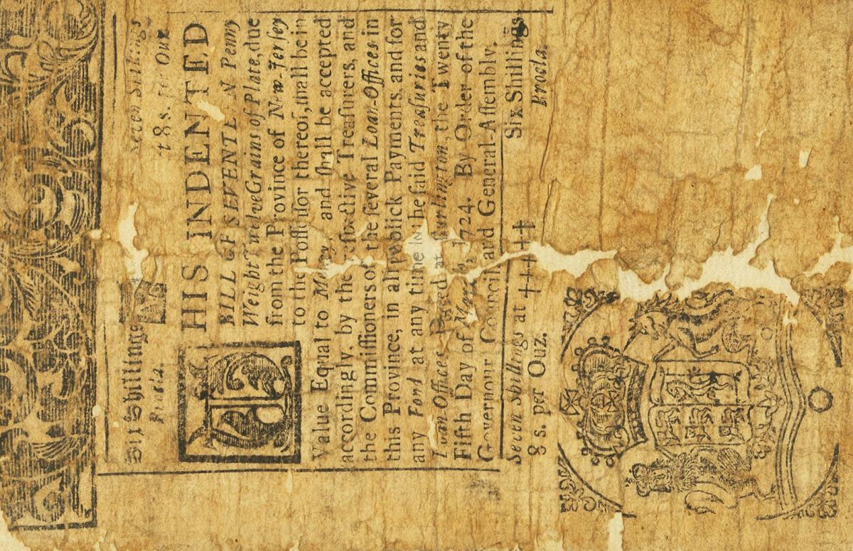 Front of United States pS1671: 6 Shillings from 1724