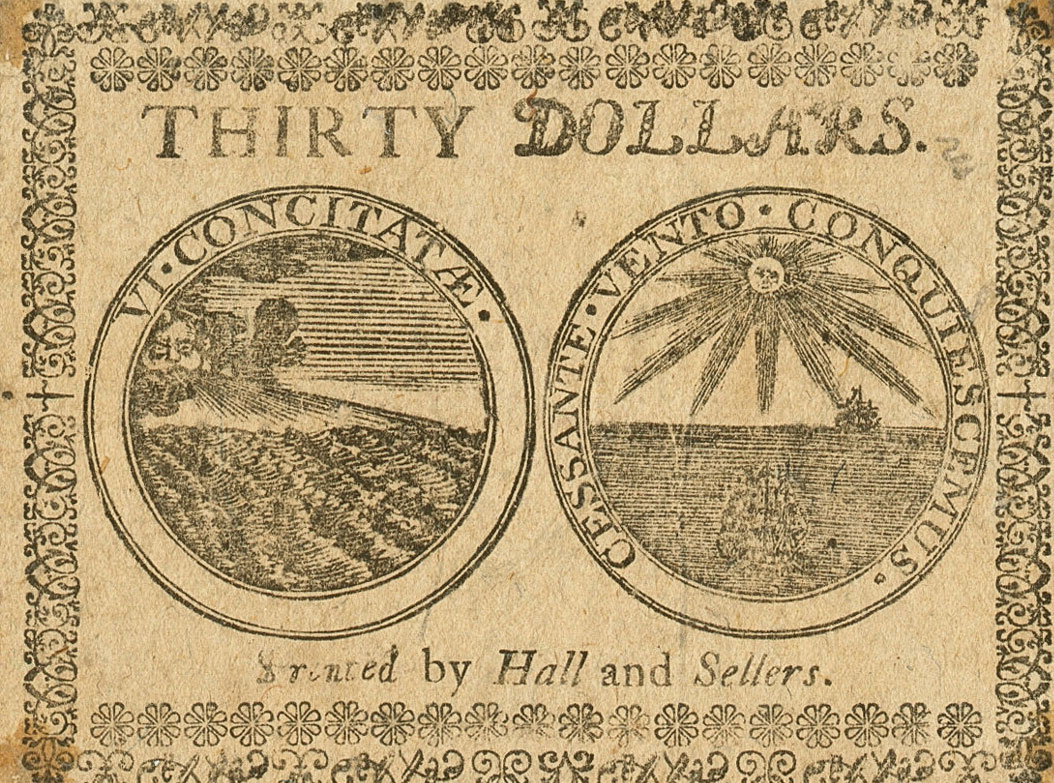 Back of United States pS170: 30 Dollars from 1777