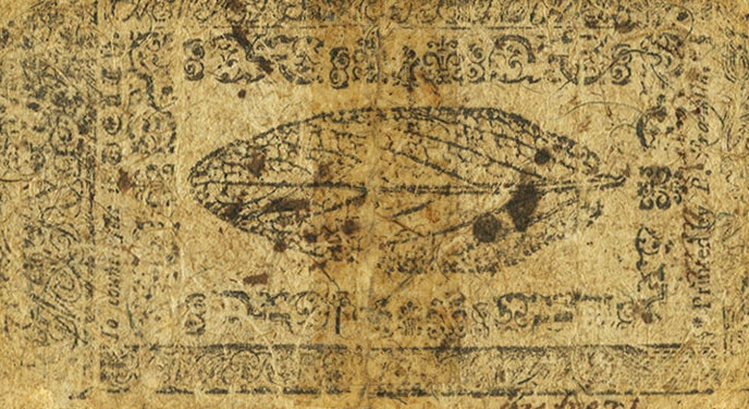 Back of United States pS1711: 6 Pounds from 1746