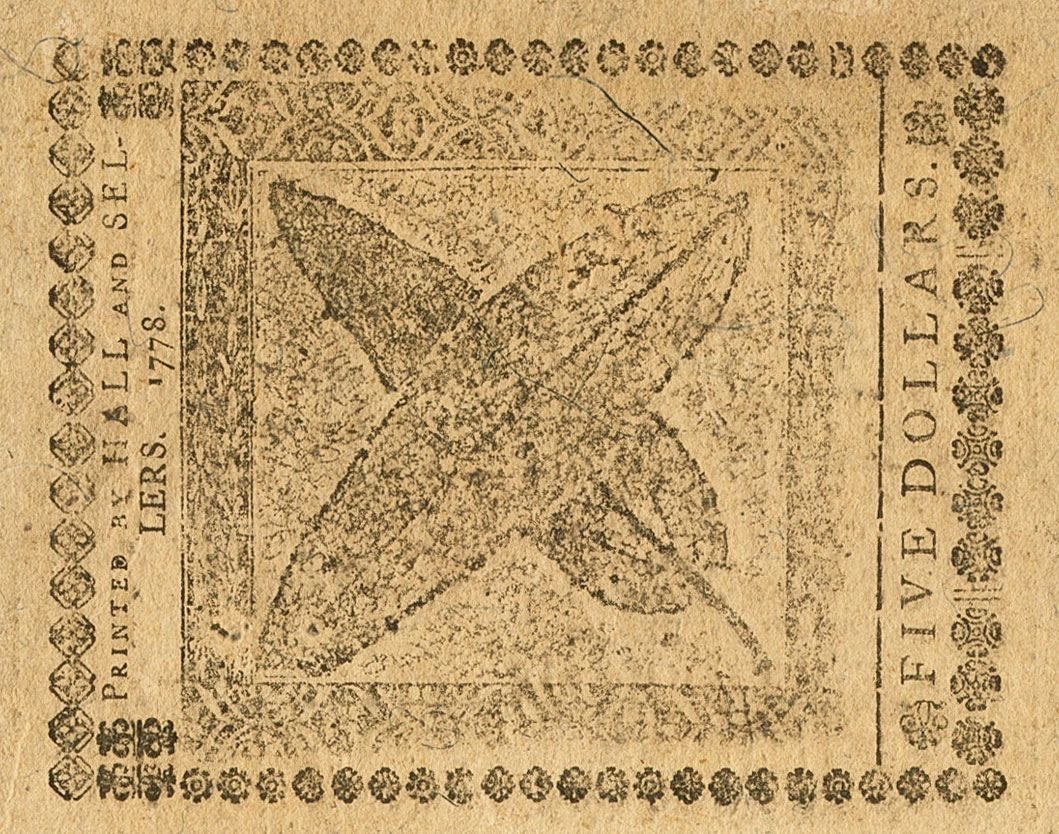 Back of United States pS172: 5 Dollars from 1778