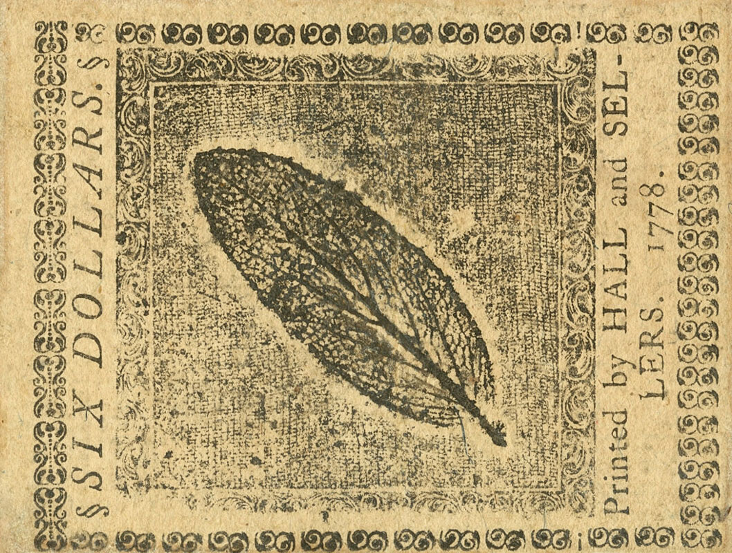 Back of United States pS173: 6 Dollars from 1778