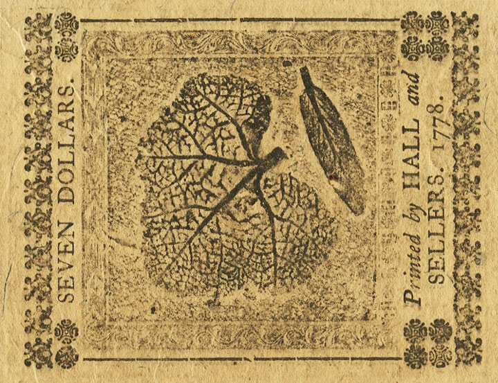 Back of United States pS174: 7 Dollars from 1778