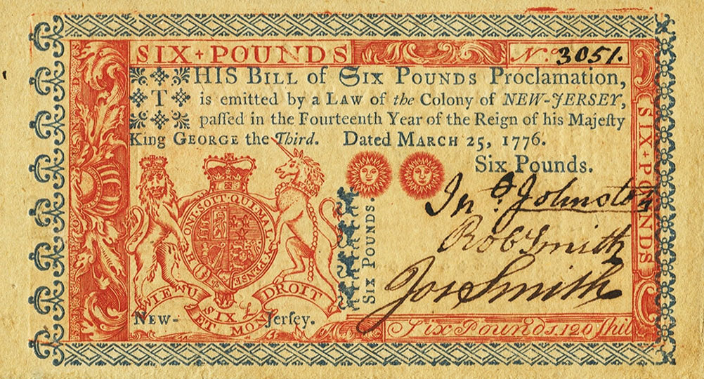 Front of United States pS1826: 6 Pounds from 1776