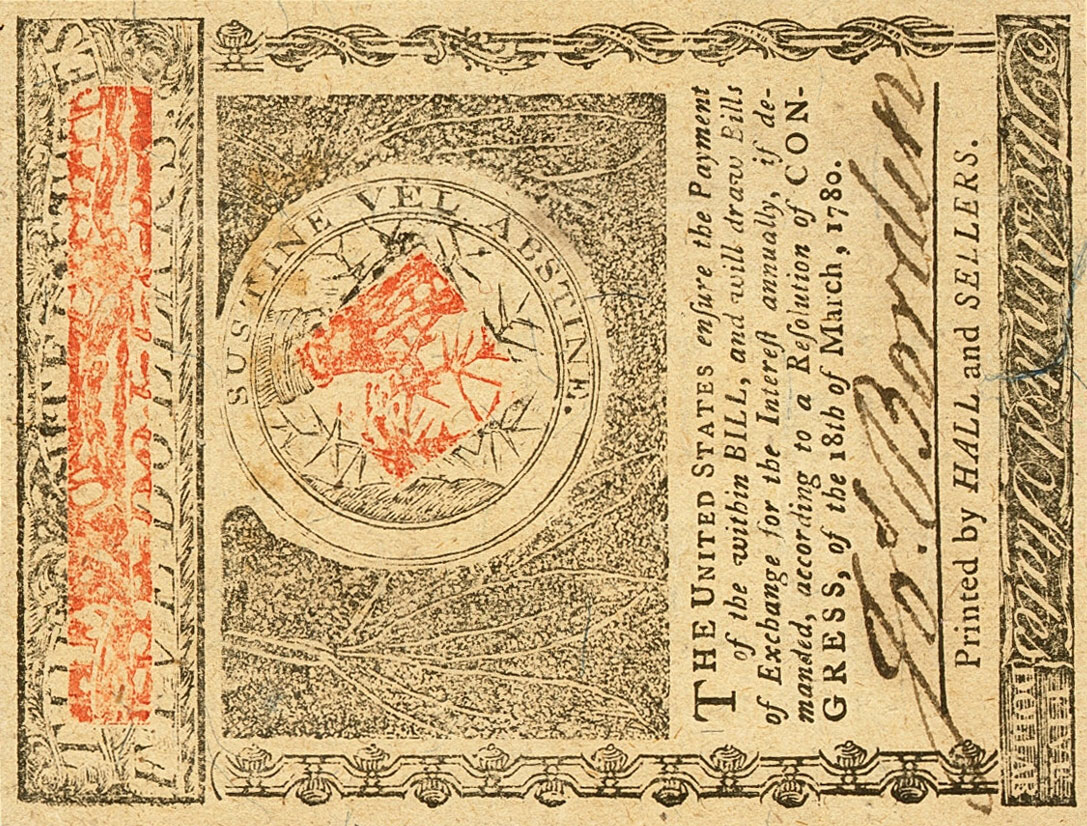 Back of United States pS1831: 5 Dollars from 1780
