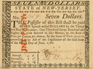 pS1832 from United States: 7 Dollars from 1780