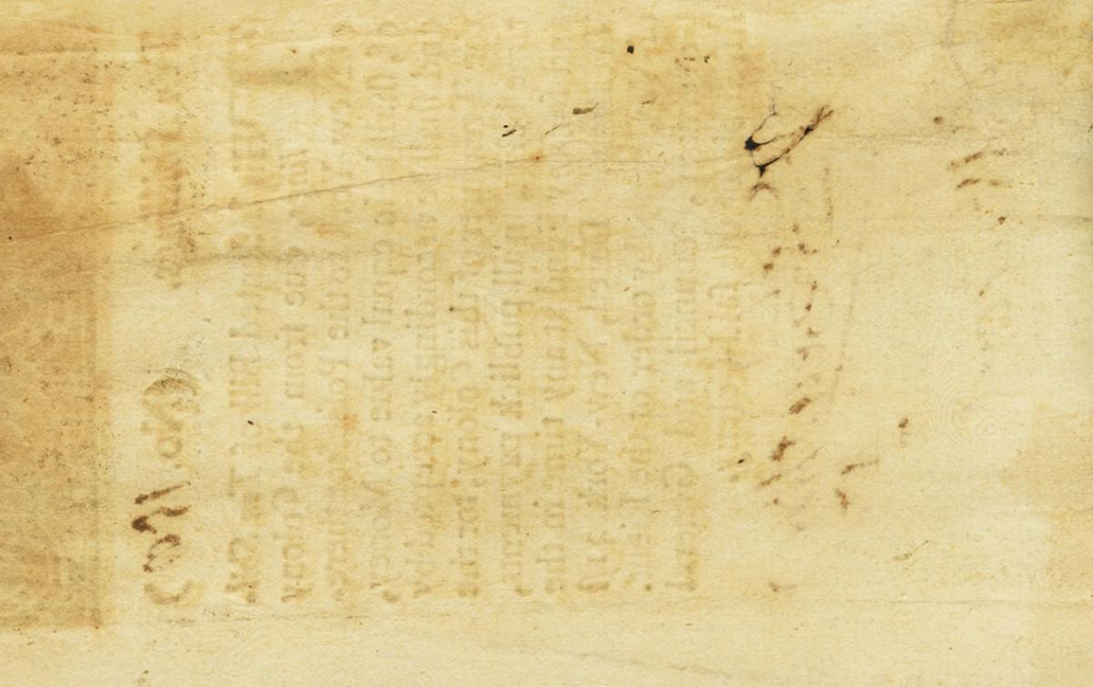 Back of United States pS1864b: 10 Shillings from 1709