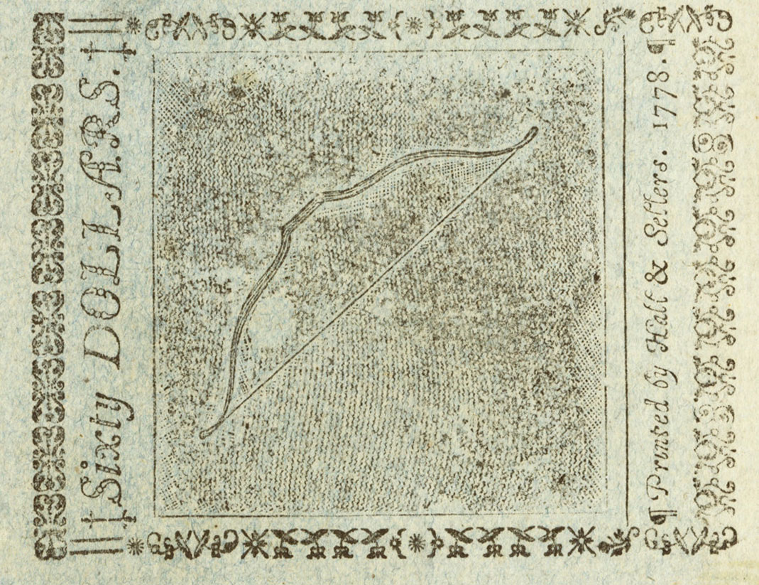 Back of United States pS186: 60 Dollars from 1778