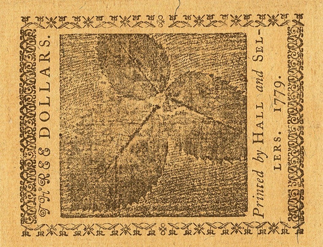 Back of United States pS189: 3 Dollars from 1779