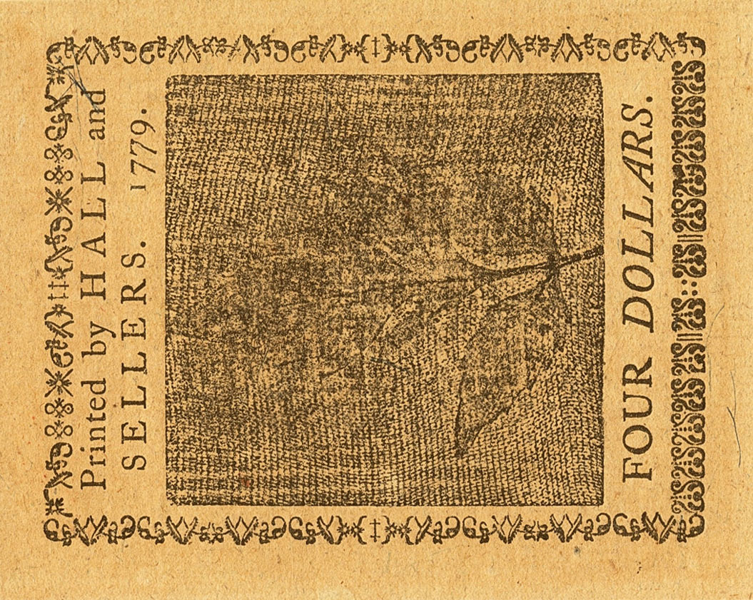 Back of United States pS190: 4 Dollars from 1779