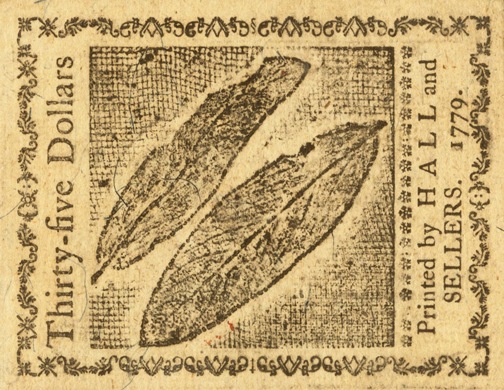 Back of United States pS194: 35 Dollars from 1779