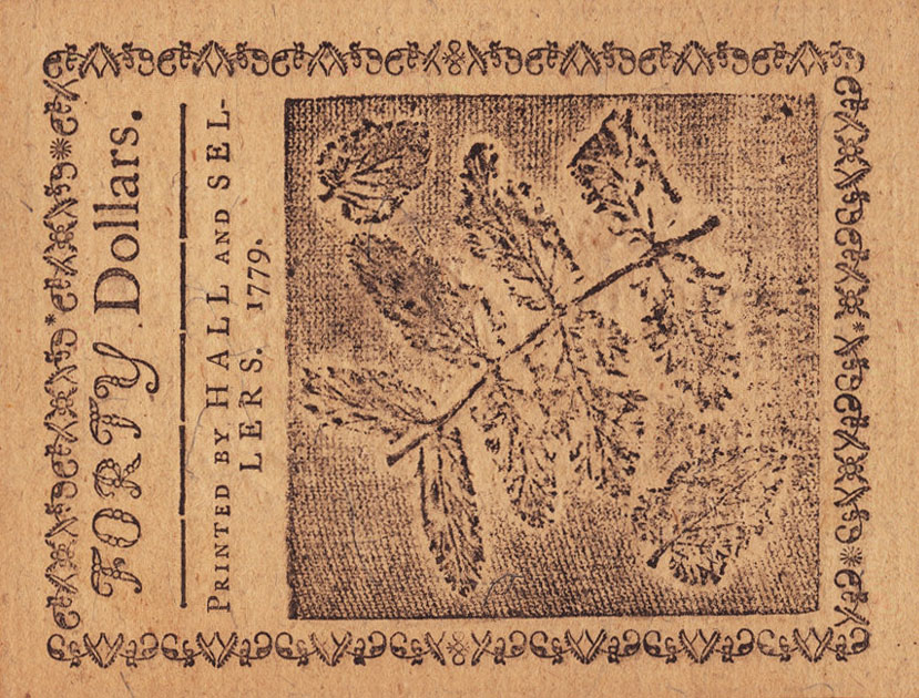 Back of United States pS195: 40 Dollars from 1779
