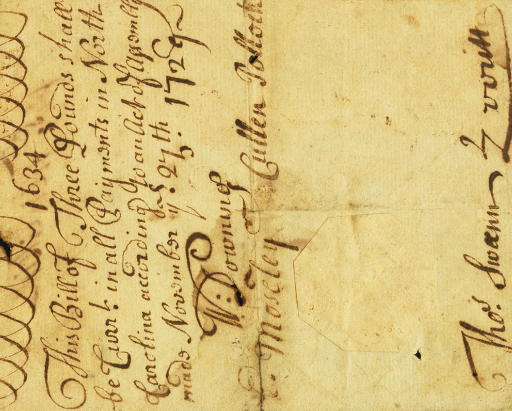 Front of United States pS2109: 3 Pounds from 1729