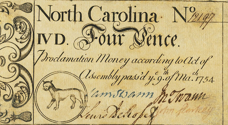 Front of United States pS2147b: 4 Pence from 1754