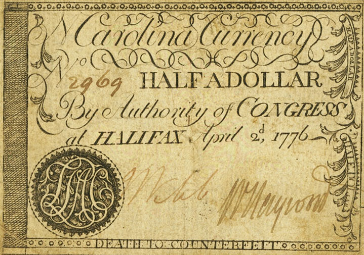 Front of United States pS2232e: 0.5 Dollar from 1776