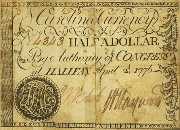 Front of United States pS2232f: 0.5 Dollar from 1776