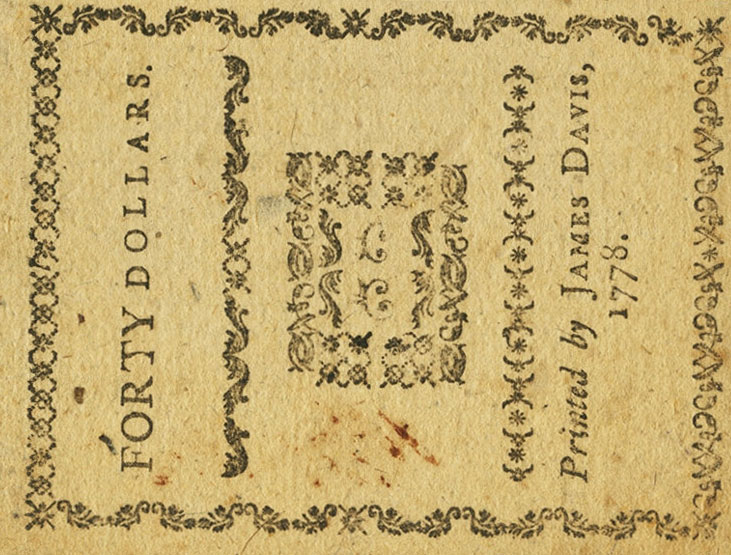 Back of United States pS2256: 40 Dollars from 1778