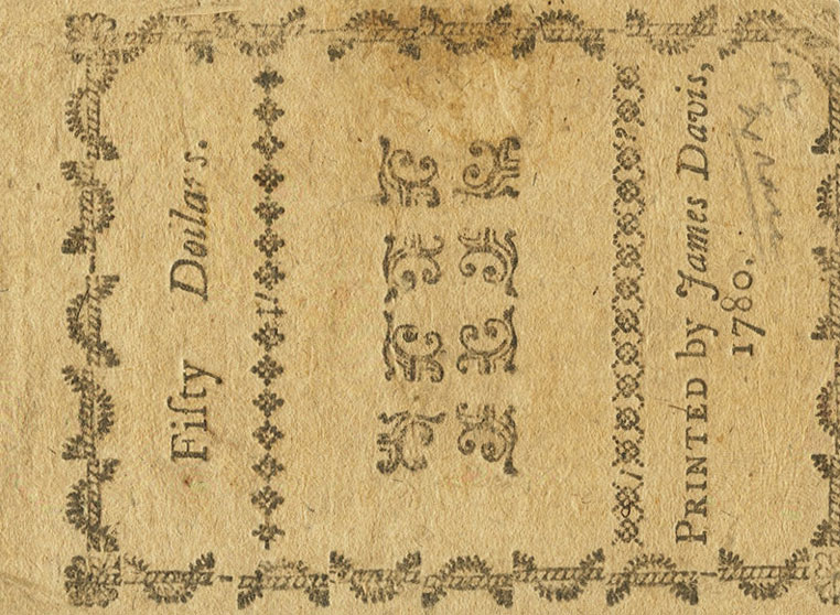 Back of United States pS2266a: 50 Dollars from 1780