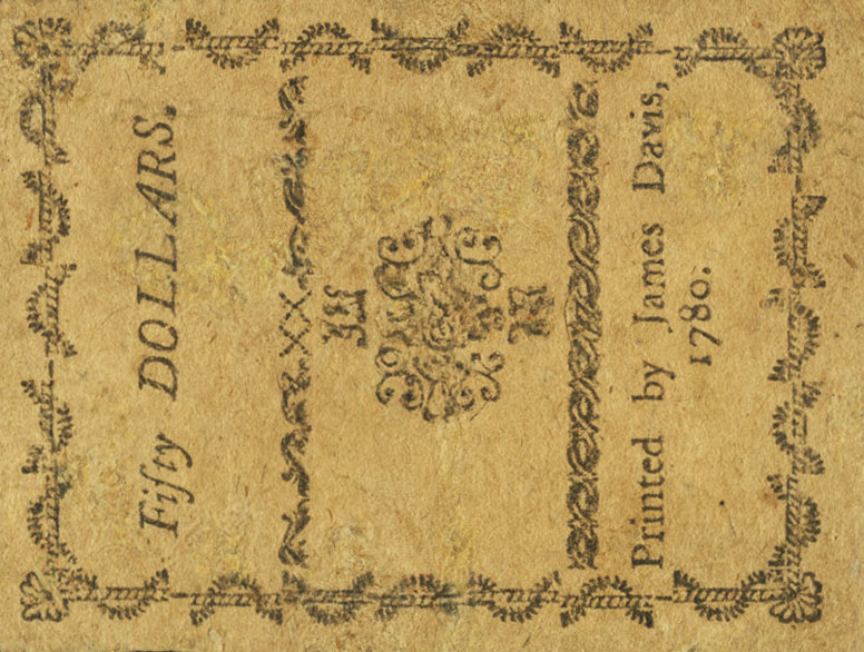 Back of United States pS2266b: 50 Dollars from 1780