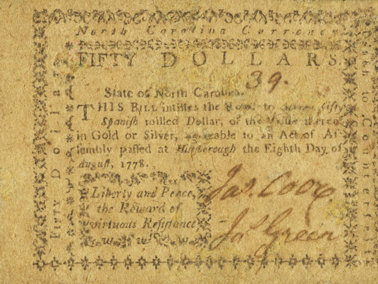 Front of United States pS2266b: 50 Dollars from 1780