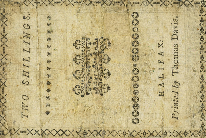 Back of United States pS2279: 2 Shillings from 1783