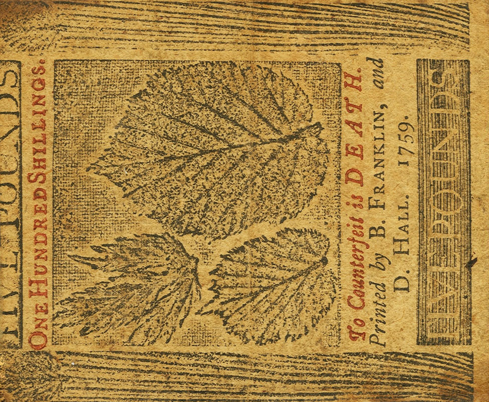 Back of United States pS2487: 5 Pounds from 1759
