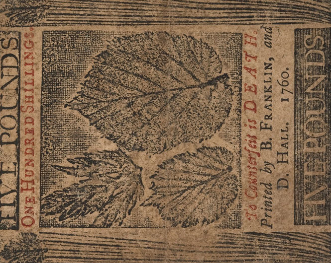 Back of United States pS2497: 5 Pounds from 1760