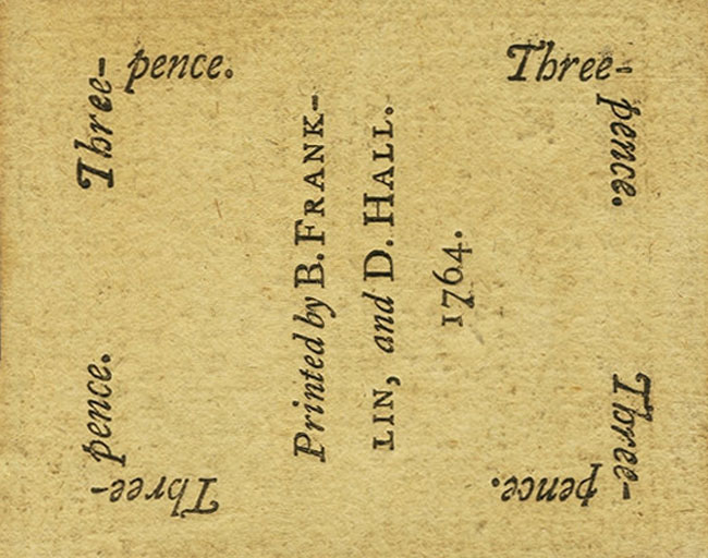 Back of United States pS2498: 3 Pence from 1764