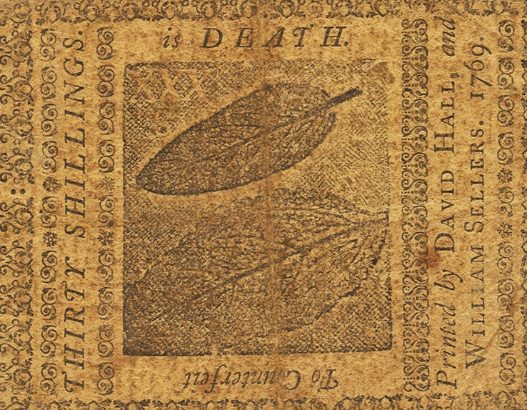 Back of United States pS2514: 1 Pound from 1769