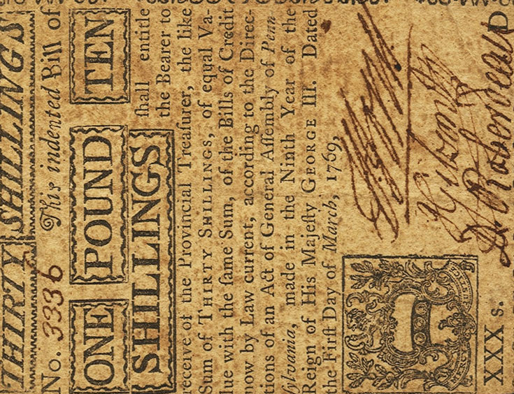 Front of United States pS2514: 1 Pound from 1769