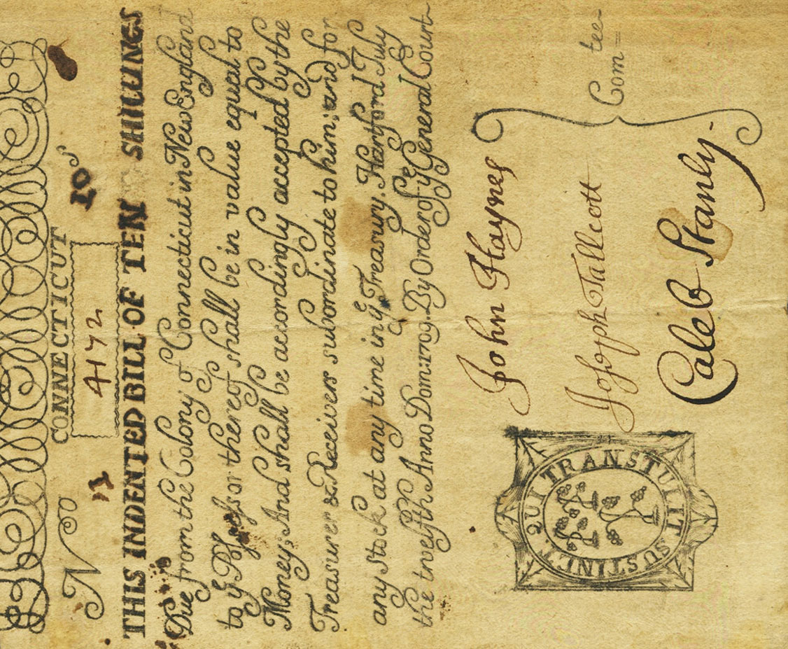 Front of United States pS255: 3 Shillings from 1709