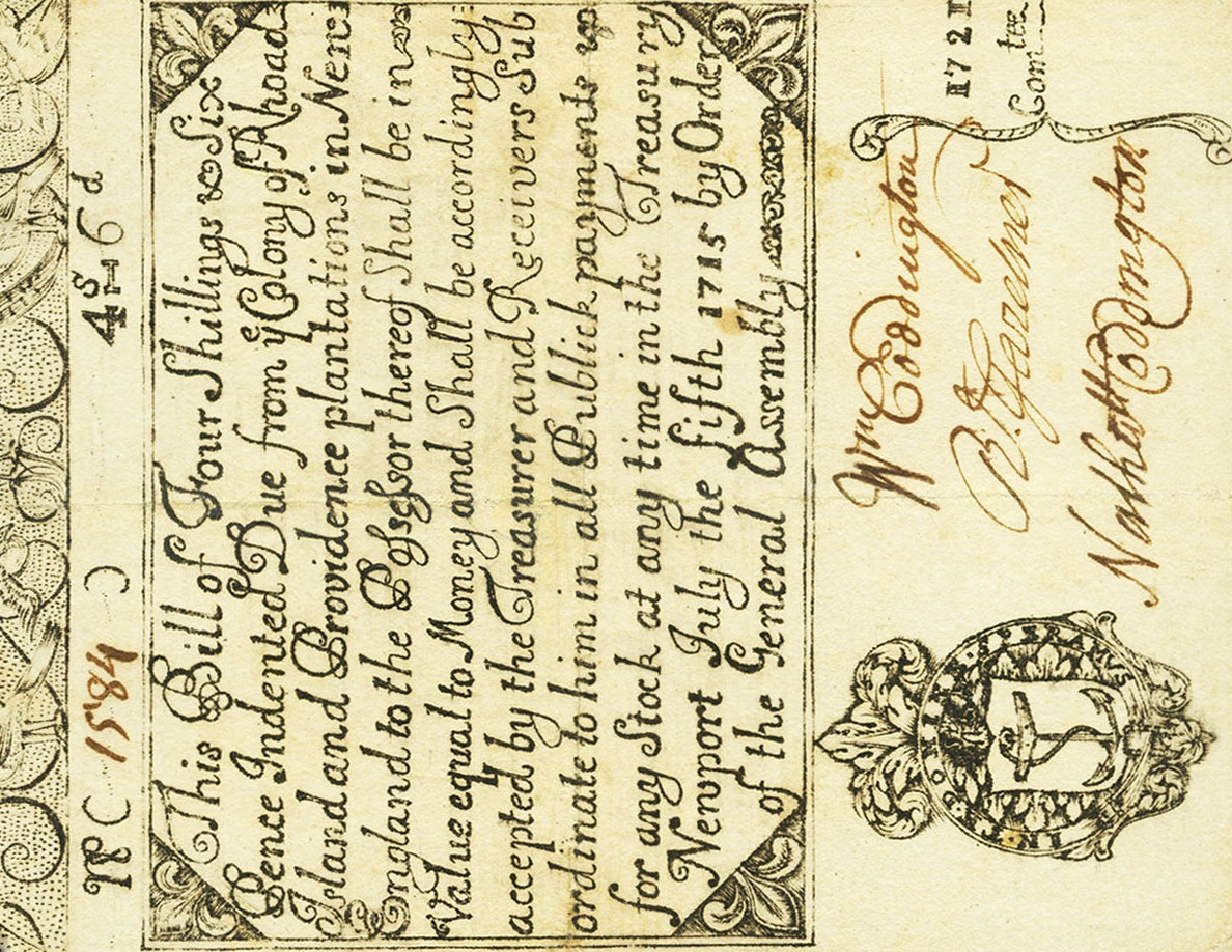 Front of United States pS2662: 4 Shillings from 1715