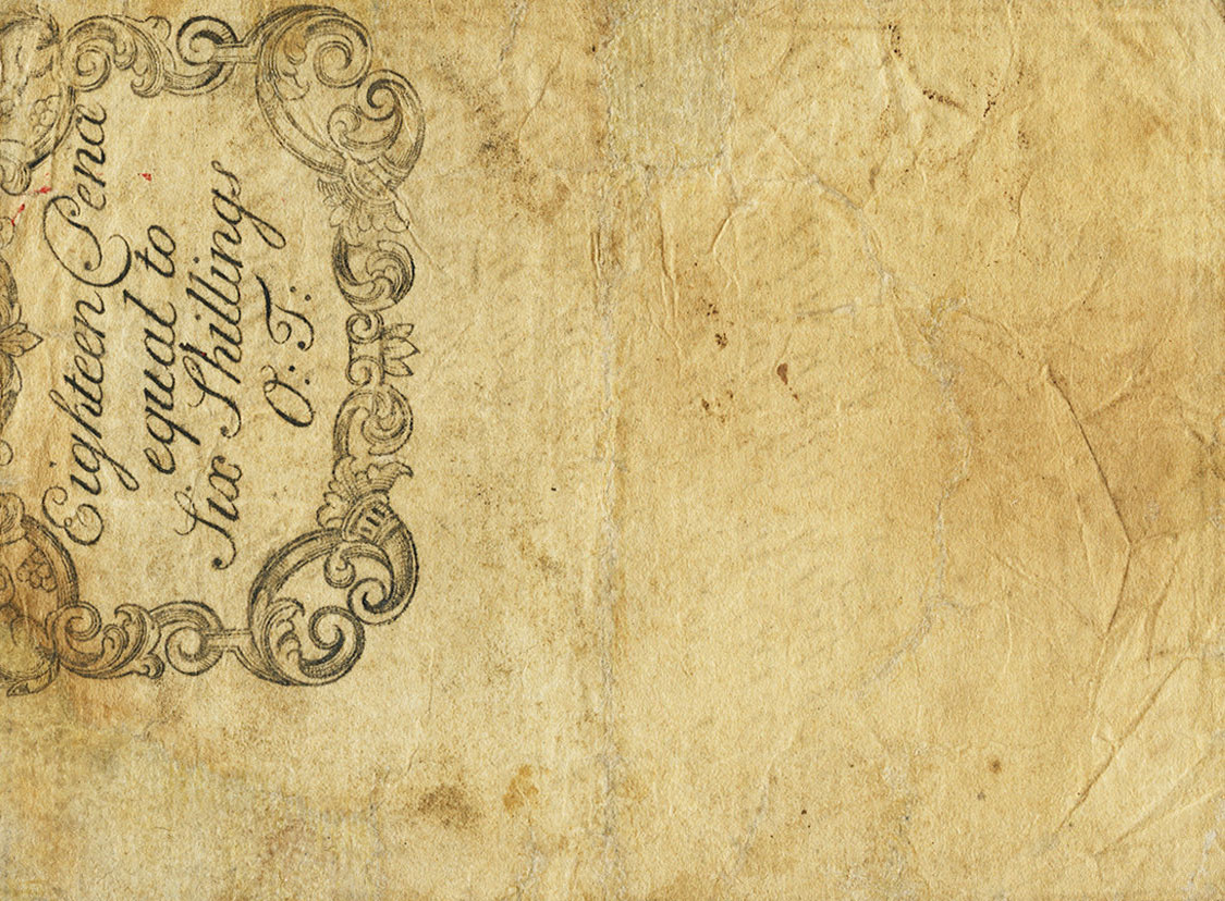 Back of United States pS2757: 1 Shilling from 1741