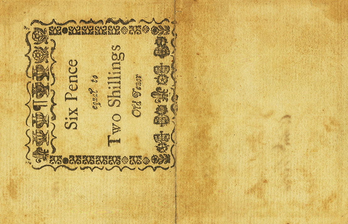 Back of United States pS2764: 6 Pence from 1743