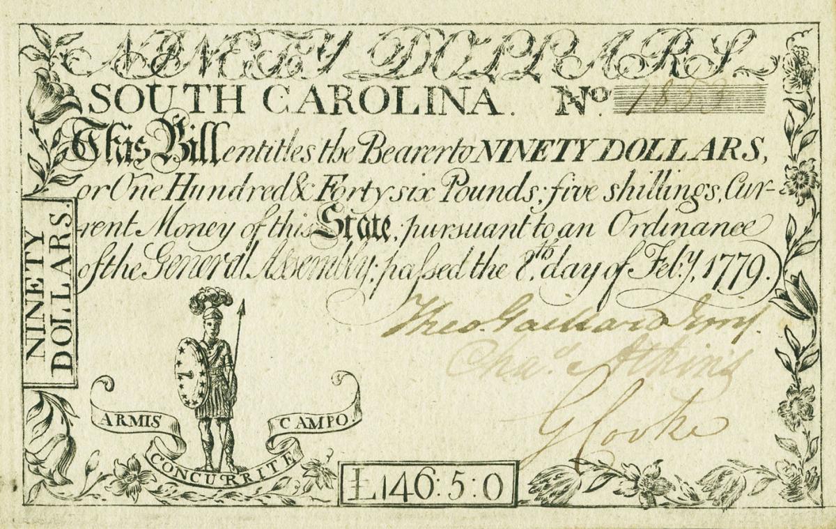 Front of United States pS3293: 90 Dollars from 1779