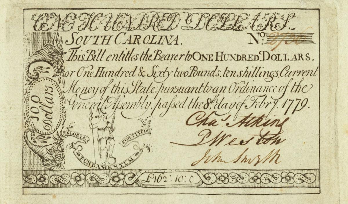 Front of United States pS3294: 100 Dollars from 1779