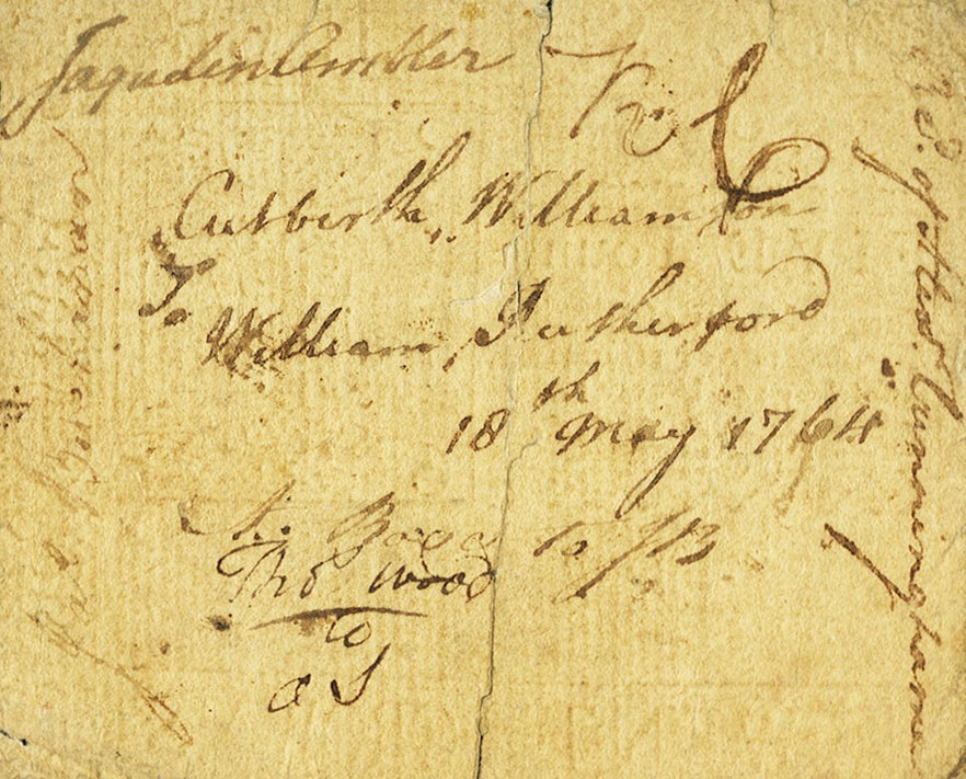 Back of United States pS3500: 5 Shillings from 1760