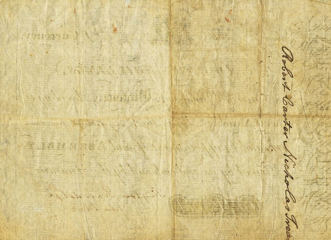 Back of United States pS3519: 20 Shillings from 1773